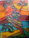 Papagallo. Peinture sur verre