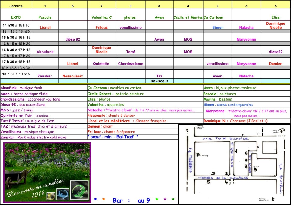 Expositions et concerts Les z'Arts en Venelles. Orléans Madeleine. 5 juin 2016