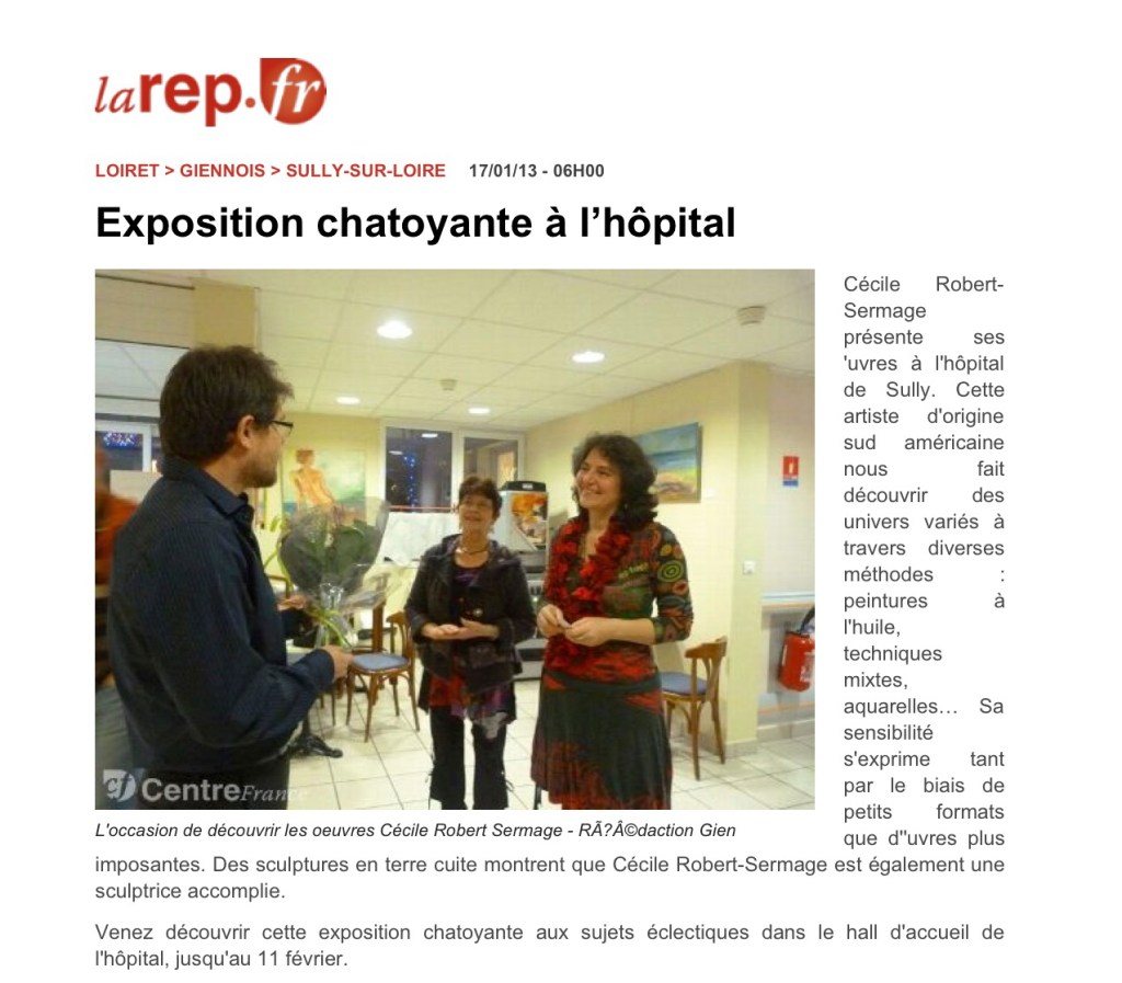 larep.fr SULLY-SUR-LOI...0) - Exposition chatoyante à l’hôpital »