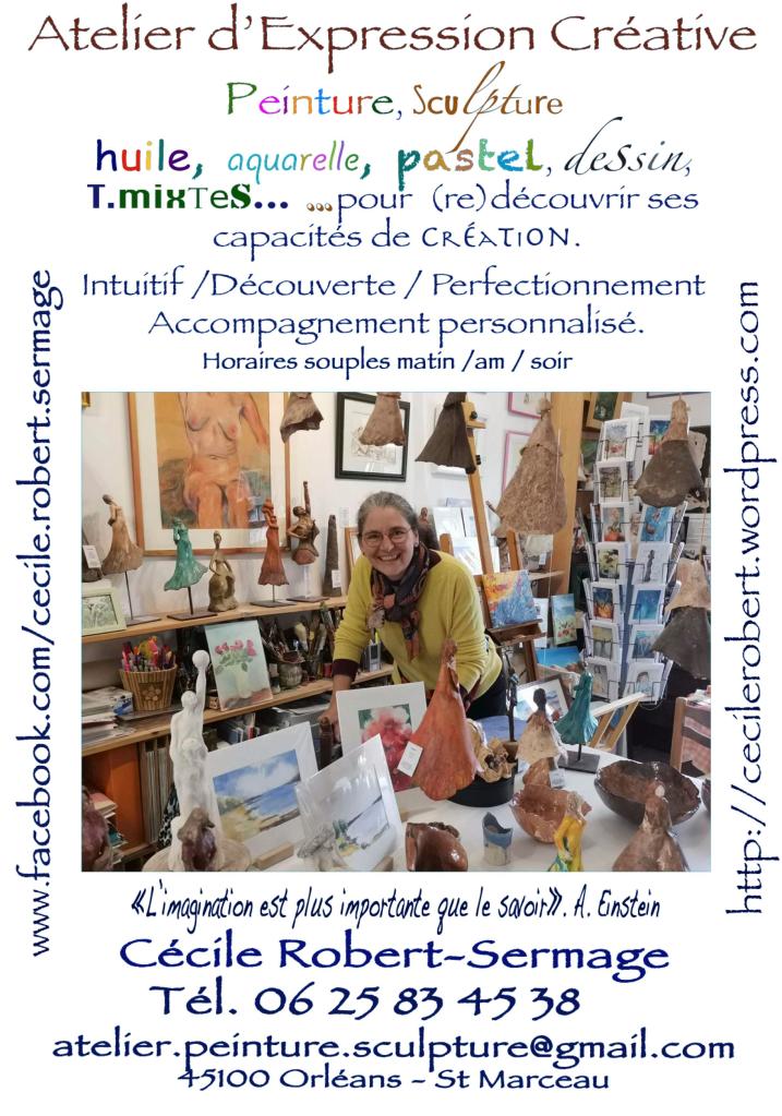 Cours à l'atelier de Cécile Robert Sermage. Orléans sud, St Marceau. Ouvert toute l'année. Tous niveaux
